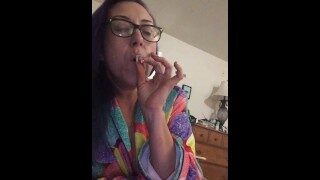Periscope Nip Slip Wardrobe Malfunction Shows Porn Star Big Tits Smoking